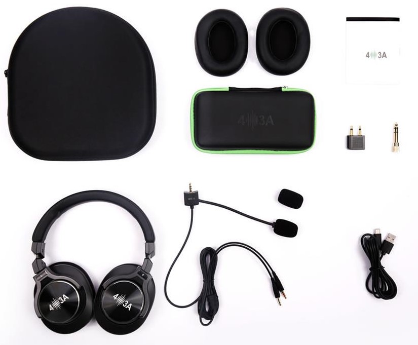 4O3A NC-1 Noise-Canceling Bluetooth Boom Mic Headset Kit Contents