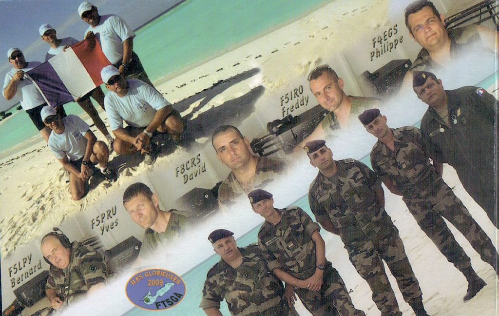 FT5GA Grande Glorioso Island ham radio QSL Card, military operators