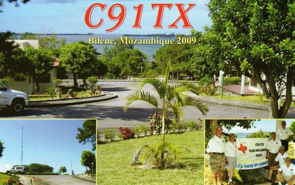 c91tx mozambique ham radio qsl car, front