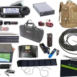 collage of ham radio portable POTA equipment