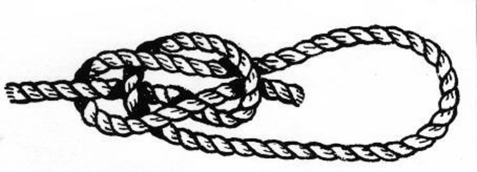drawing of a bowline rope knot