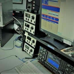 close up of ham radio and computer screen 2