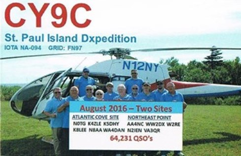 cy9c ham radio qsl card from st paul island 2016