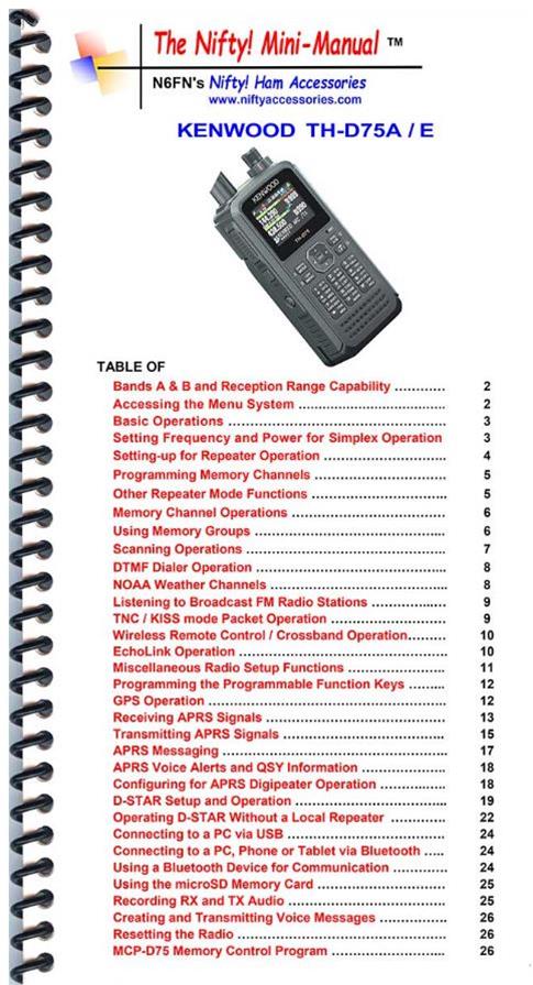 Nifty Accessories Reference Guide for MM-THD75A kenwood