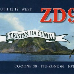 ZD9T ham radio qsl card from Tristan Da Cunha