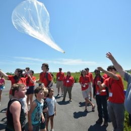 ham radio operators launching an observation balloon