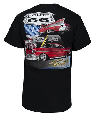 Route 66 T shirt with a classic car