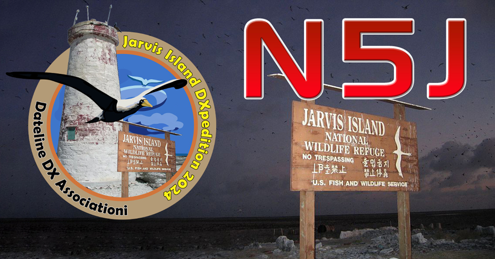 n5j jarvis island qsl card, front