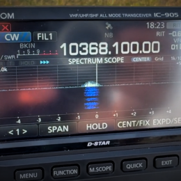 IC-905 Icom radio in field during operation