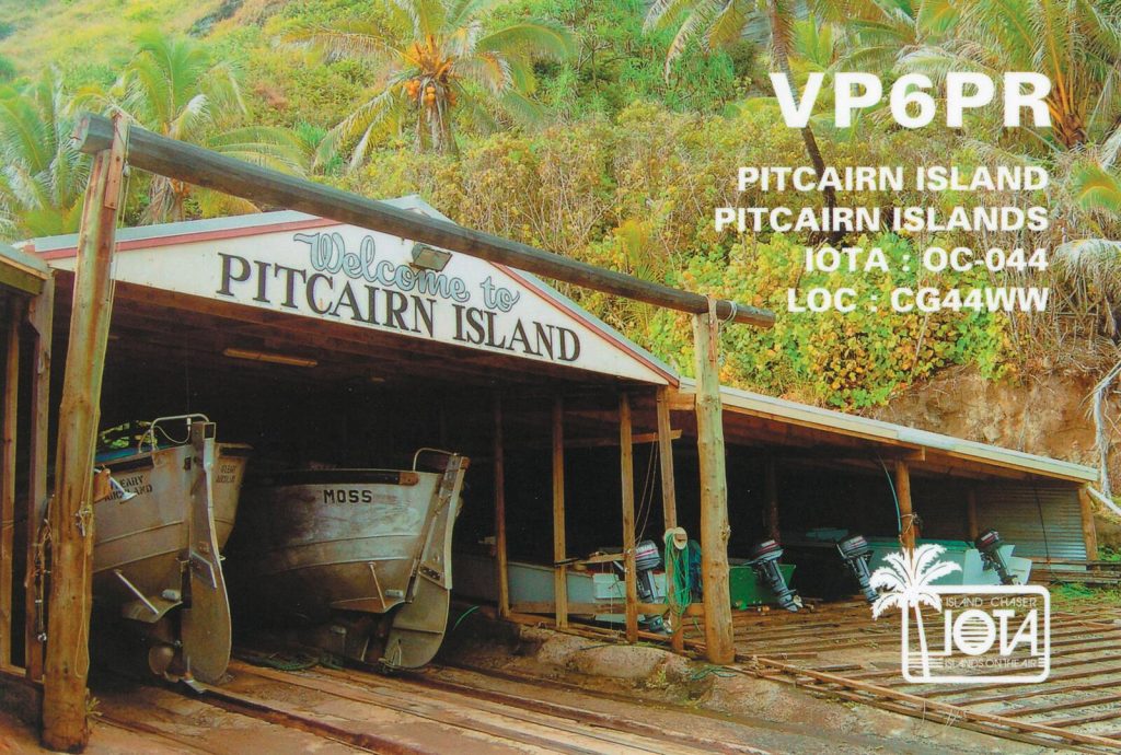 VP6PR Ham Radio QSL Card from Pitcairn Island, boat shed