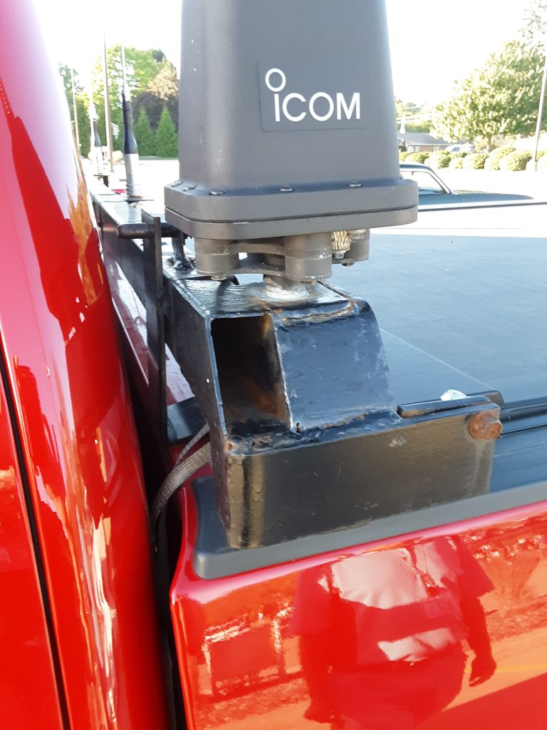 close up of a mobile antenna base mount