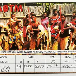 3DA0TM Ham Radio QSL Card from eSwatini