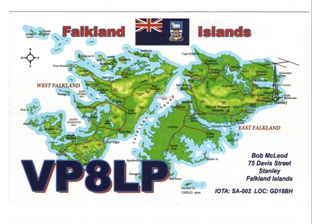 VP8LP Ham Radio QSL Card from the Falkland Islands