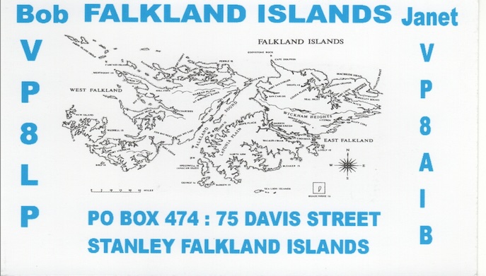 VP8LP Ham Radio QSL Card from the Falkland Islands