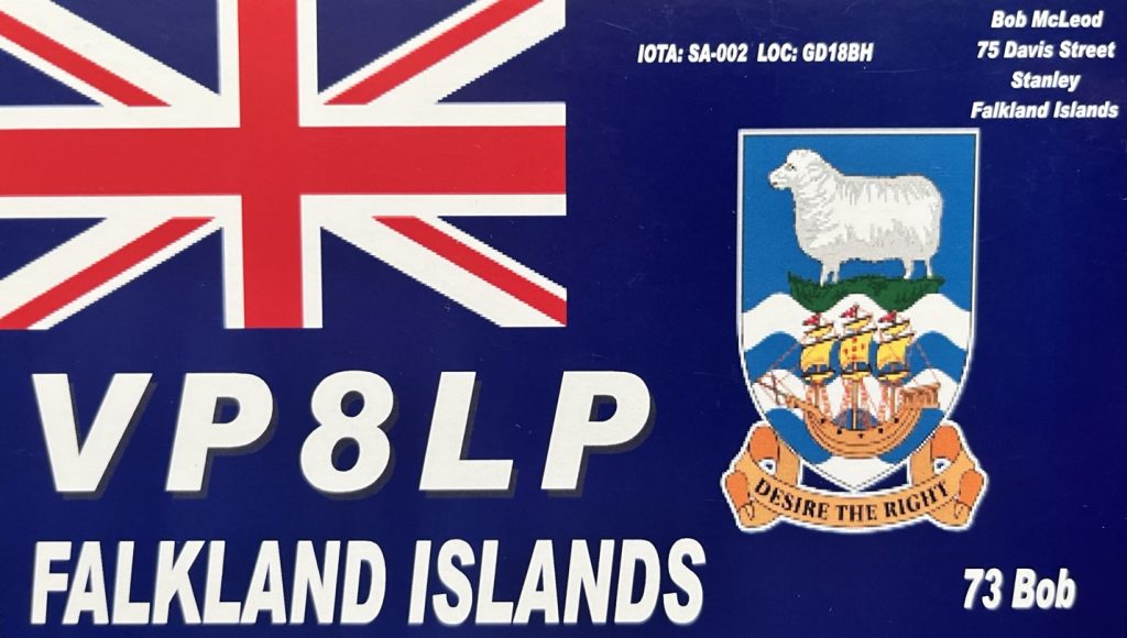 VP8LP Ham Radio QSL Card from the Falkland Islands, front