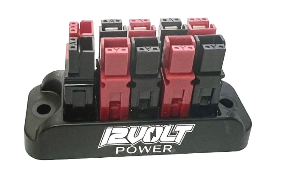 12 volt power distribution block with power poles