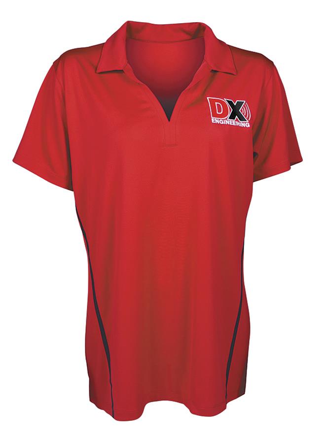 dx engineering women's v-neck polo shirt