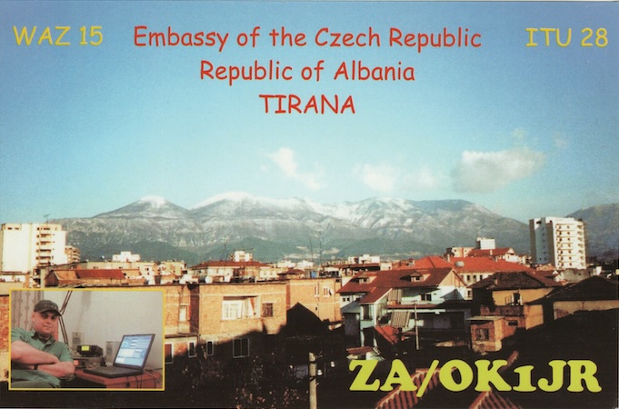 ZA/OK1JT Ham Radio QSL Card from Albania