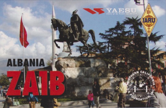 ZA1B Ham Radio QSL Card from Albania