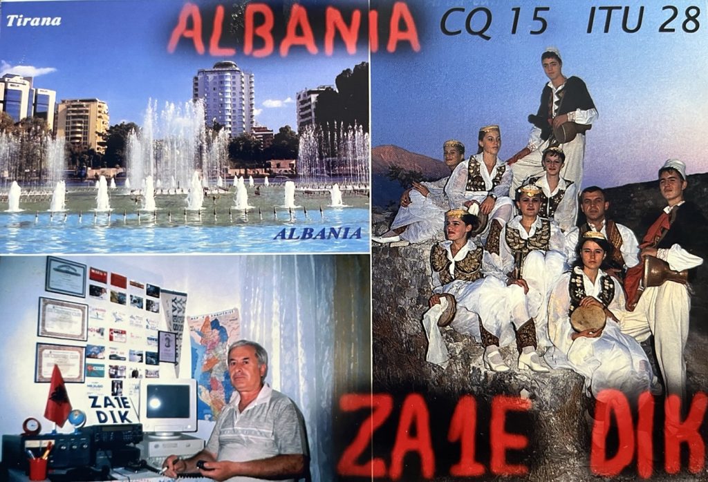 ZA1E Ham Radio QSL Card from Albania