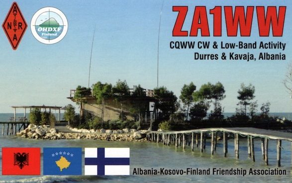 ZA1WW Ham Radio QSL Card from Albania