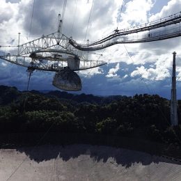 Arecibo Antenna Installation prior to collapse