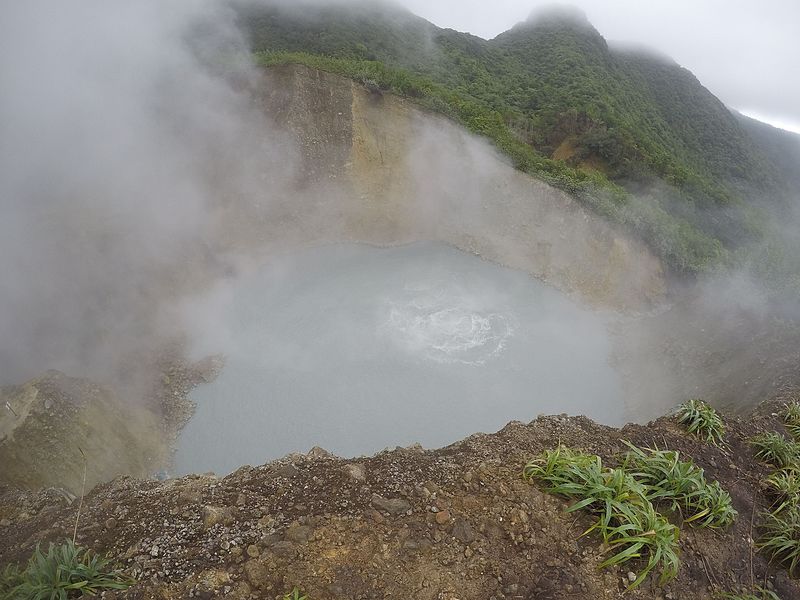 Image of a boiling lake in Dominica