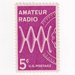 Vintage ham radio postage stamp