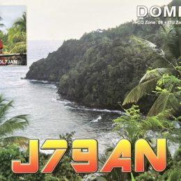 J79AN Ham Radio QSL Card from Dominica