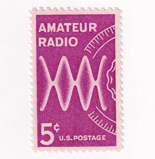 Vintage ham radio postage stamp