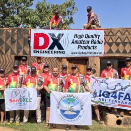 XT2MD DXpedition team with sponsor banners