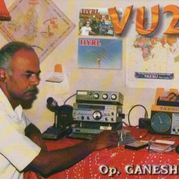 VU2TS Ham Radio QSL Card from India, front