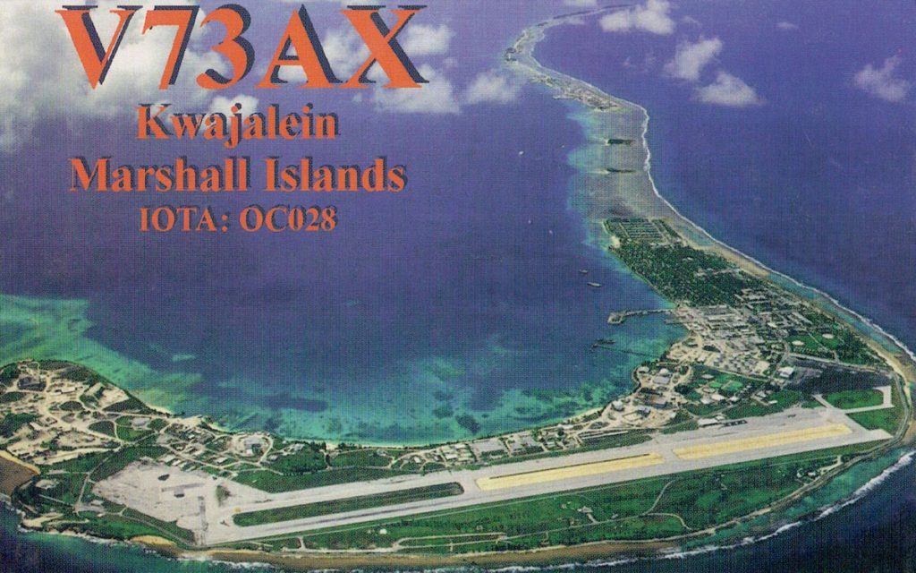 V73AX Ham Radio QSL Card from Marshall Islands