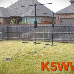 trans world antenna set up in a small back yard