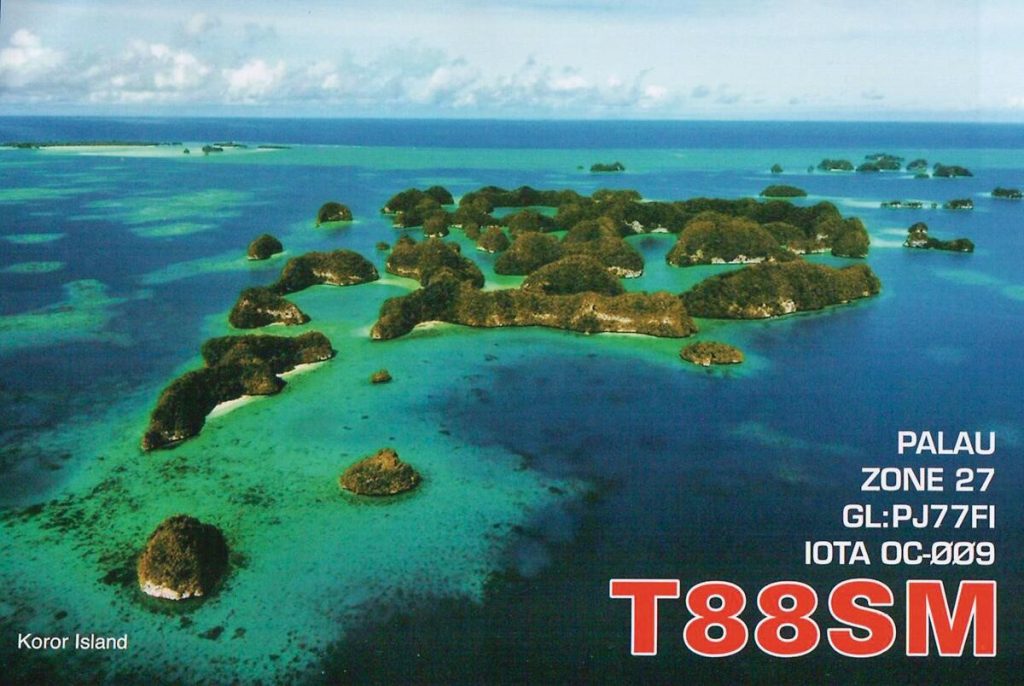 T88SM Ham Radio QSL Card from Palau