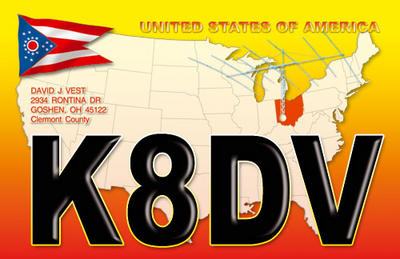 K8DV Ham Radio QSL Card