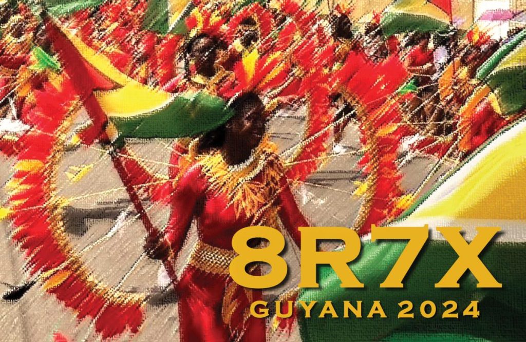 8R7X Ham Radio QSL Card from Guyana