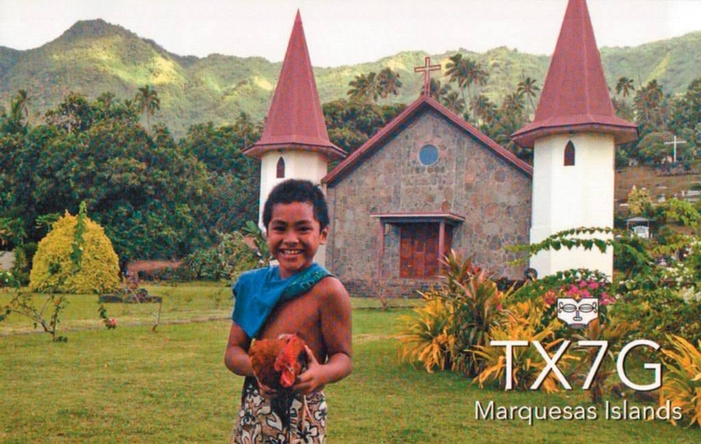 TX7G Ham Radio QSL Card from Marquesas Islands