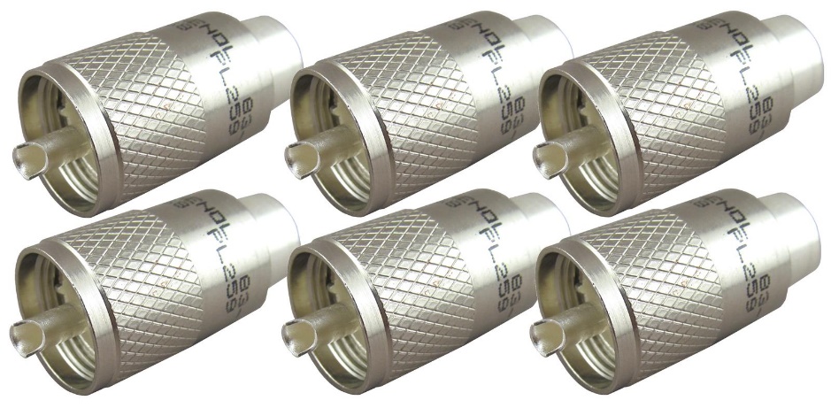 6 Amphenol PL-259 Coaxial Connectors