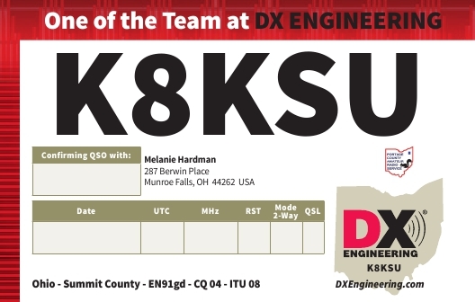 K8KSU Ham Radio QSL Card