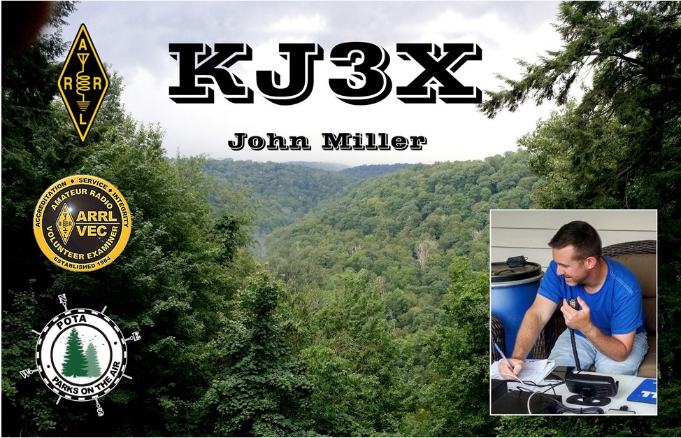 KJ3X Ham Radio QSL Card