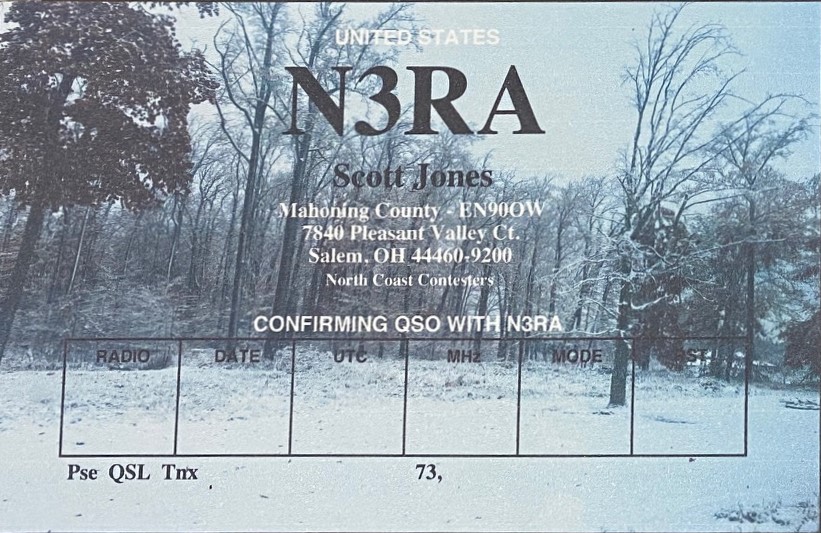 N3RA Ham Radio QSL Card