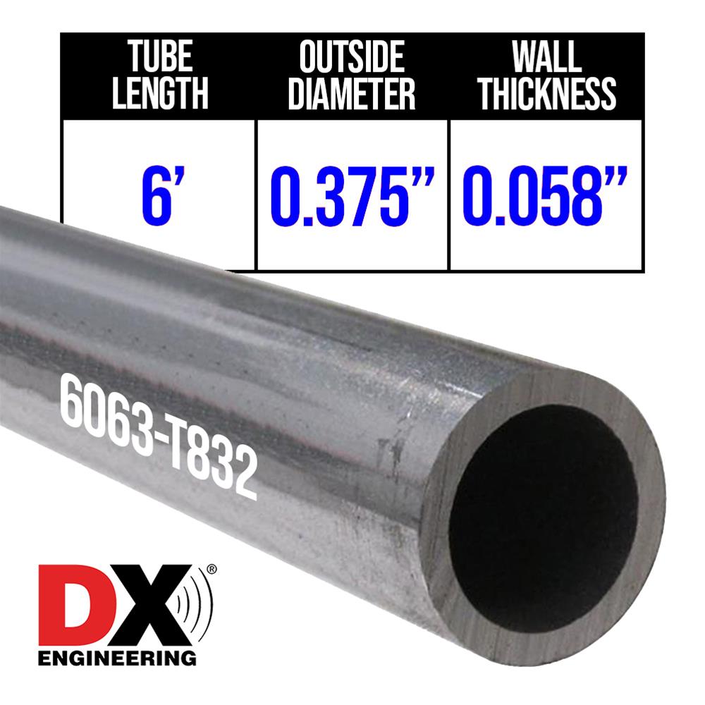 DX Engineering high-strength 6061-T8 and 6063-T832 aluminum tubing