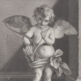 a vintage sketch of Cupid