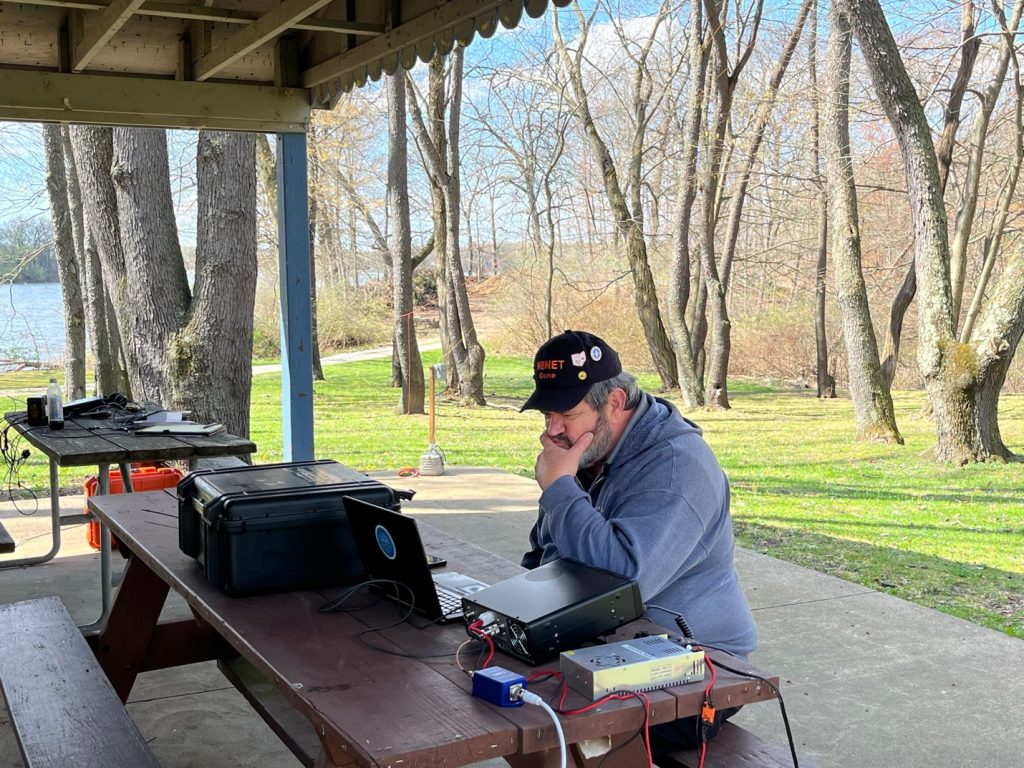 field day portable ham station in use